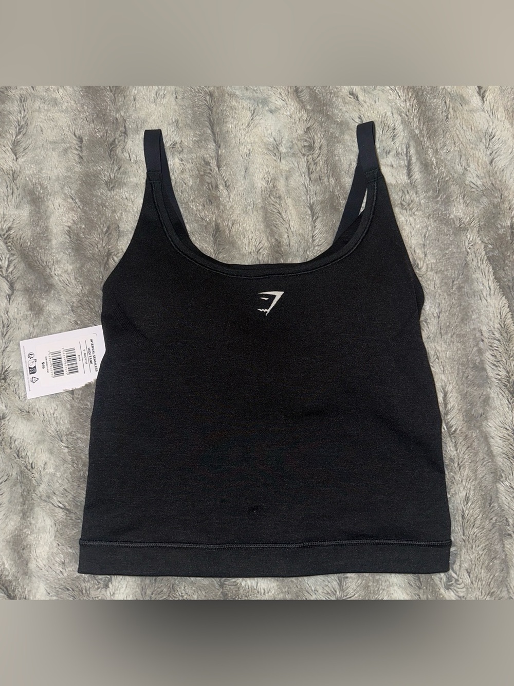 BRAND NEW women’s small ‘Gymshark’ black interval seamless midi tank - Picture 5 of 8